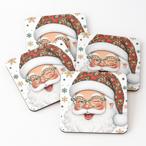 Item preview, Winking Santa Leopard Print Retro Christmas designed and sold by Mnyus shop.
