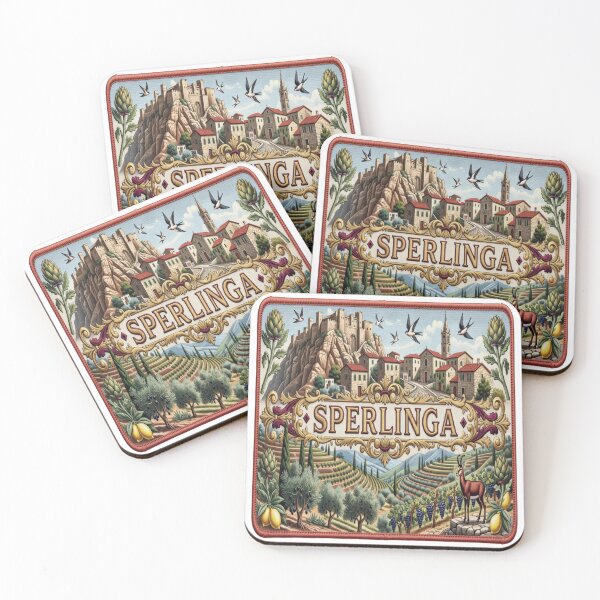 Item preview, Sperlinga Italy Sicily Rock Castle Village Engraving Style Embroidered Patch Sticker designed and sold by Imaginarium of Chaos falcon88 .