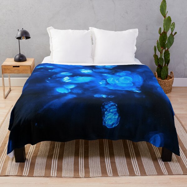 Item preview, Electric Blue Dreams – Glowing Bokeh Lights, Abstract Photography and Deep Ocean Aesthetic designed and sold by Visual Arts Dominika Cybuch.