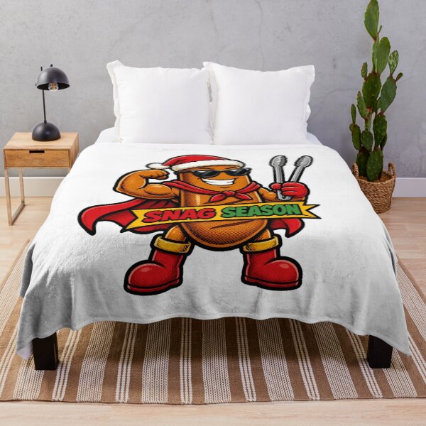 Item preview, Snag Season Superhero BBQ Sausage Santa Aussie Christmas Sticker designed and sold by DTSA.