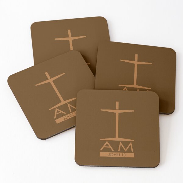 Item preview, I Am the Door – John 10 | Minimal design series | Christian Typography Art with Christian symbol cross with a Door Symbolism | Golden yellow designed and sold by ZechJohnRB.