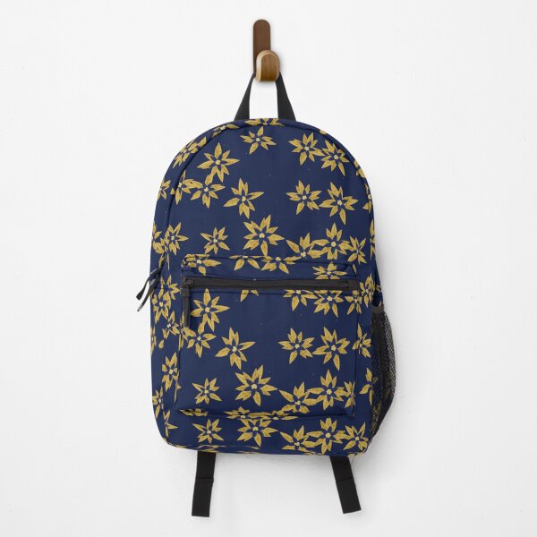 Item preview, Poinsettia Print With Midnight Blue Christmas Star Flower In Festive Tones designed and sold by cute-animals99.