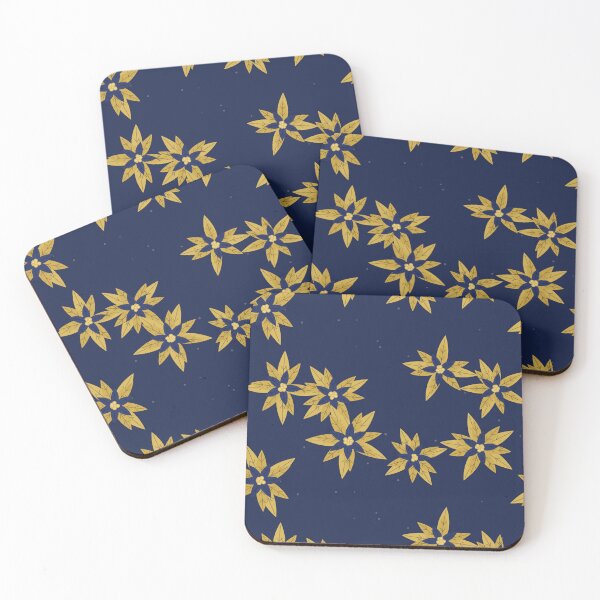 Item preview, Poinsettia Pattern In Starlight Gold - Magical Poinsettia Design designed and sold by cute-animals99.