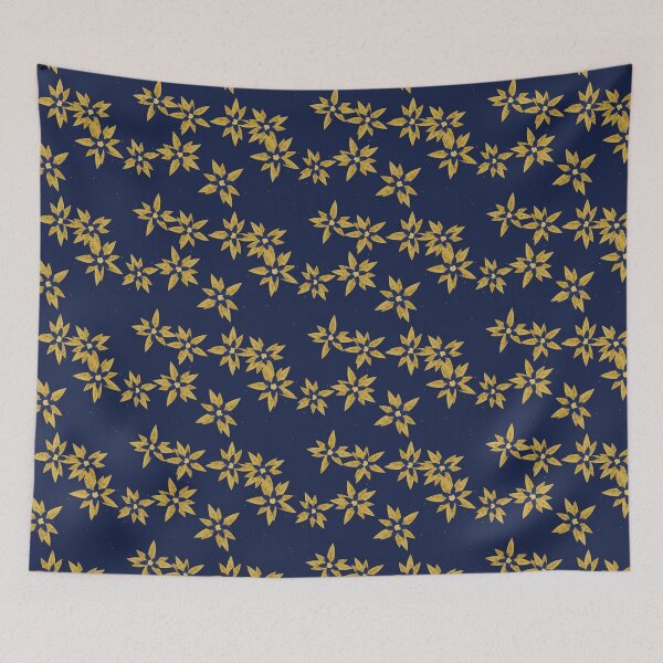 Item preview, Poinsettia Pattern In Starlight Gold - Magical Poinsettia Design designed and sold by cute-animals99.