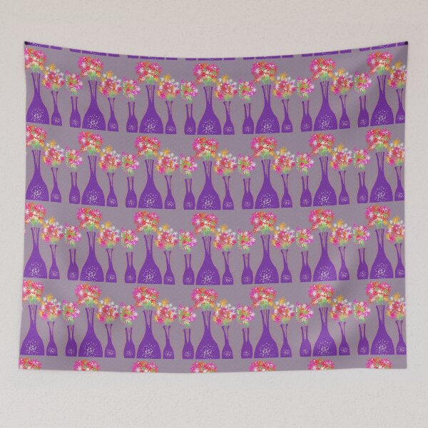 Item preview,  Retro Purple Flower Vases - Psychedelic Floral Pattern Art designed and sold by AWADHESH  CHAURASIA.