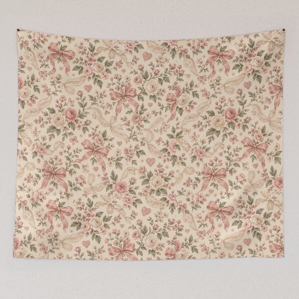 Item preview, Vintage Pink Roses & Lace Pattern – Romantic Cottagecore Floral designed and sold by 1DreamerShop.
