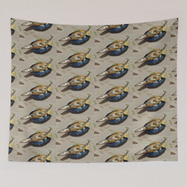 Item preview, Shiba Inu Food Art – Cute Japanese Grilled Fish designed and sold by EchoWave11.