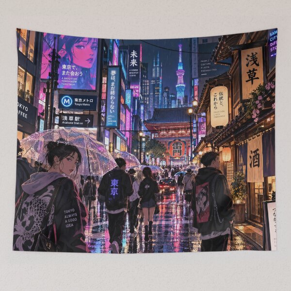 Item preview, Tokyo After Dark: Neon Meets Tradition designed and sold by Prachodayat Artworks.