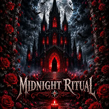 Artwork thumbnail, Midnight Ritual Gothic Cathedral Red Roses by Midnight Muse