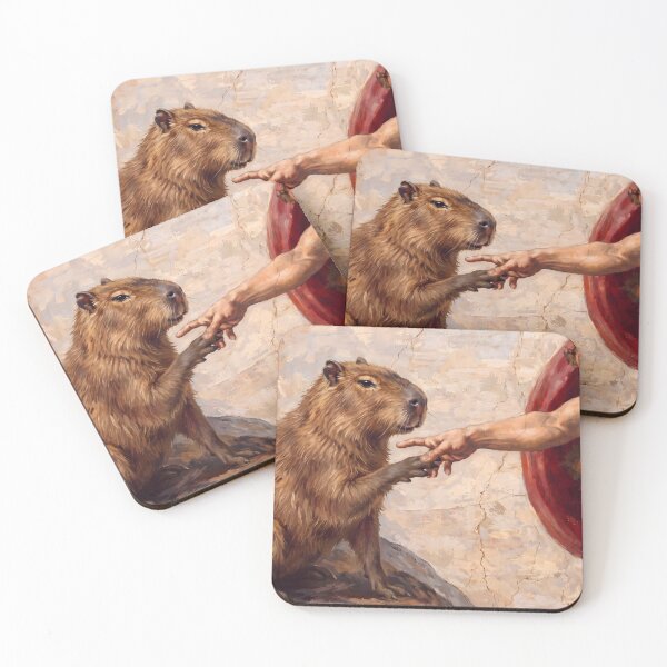 Item preview, The Creation of Adam Capybara Parody  designed and sold by FaizArtShop.