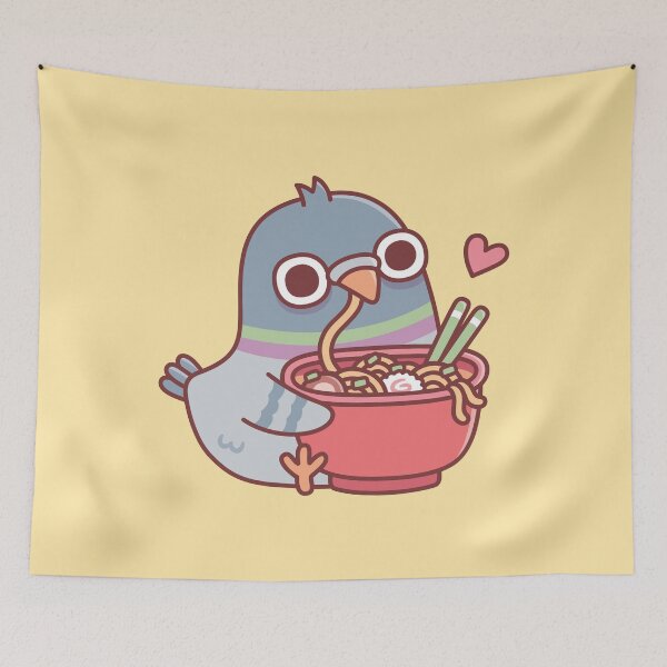 Item preview, Cute Derpy Pigeon Loves Eating Ramen Noodles designed and sold by rustydoodle.