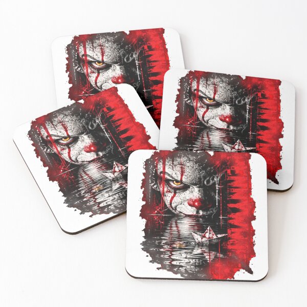Item preview, Pennywise Nightmare – Creepy Clown and Bloody Paper Boat designed and sold by TSHIRTprject.