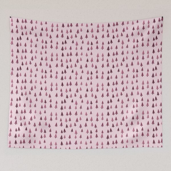 Item preview, Christmas Trees Design In Dusty Pink, A Soft Christmas Tree Pattern designed and sold by cute-animals99.