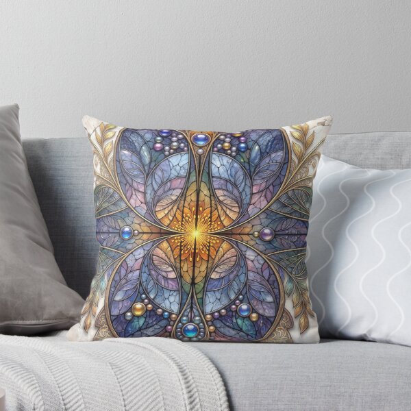 Item preview, Stained Glass Art Nouveau Mandala Canvas designed and sold by Frackxion.