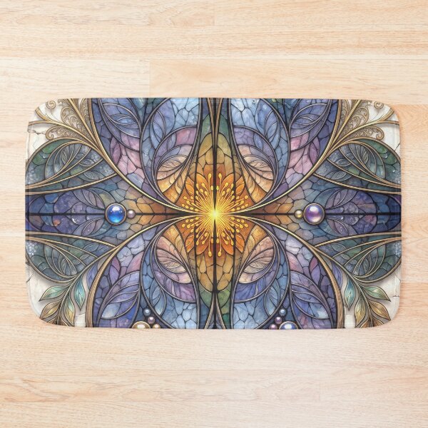 Item preview, Stained Glass Art Nouveau Mandala Canvas designed and sold by Frackxion.