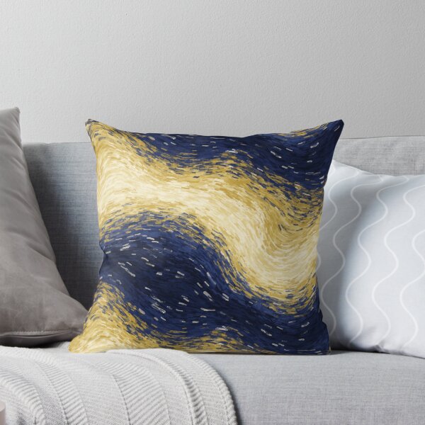 Item preview, Waves Repeat Pattern - Festive Starlight Gold Painted Wave designed and sold by cute-animals99.