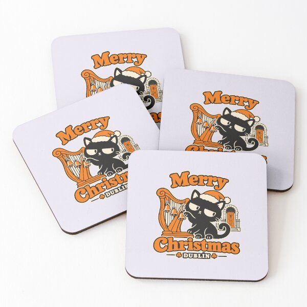 Item preview, Cat hangs Christmas bells from a tiny harp designed and sold by Honu2025.