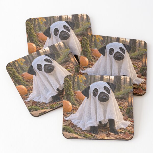 Item preview, Cute Black Puppy Ghost Costume – Spooky Halloween Dog designed and sold by Luka’s Little World.