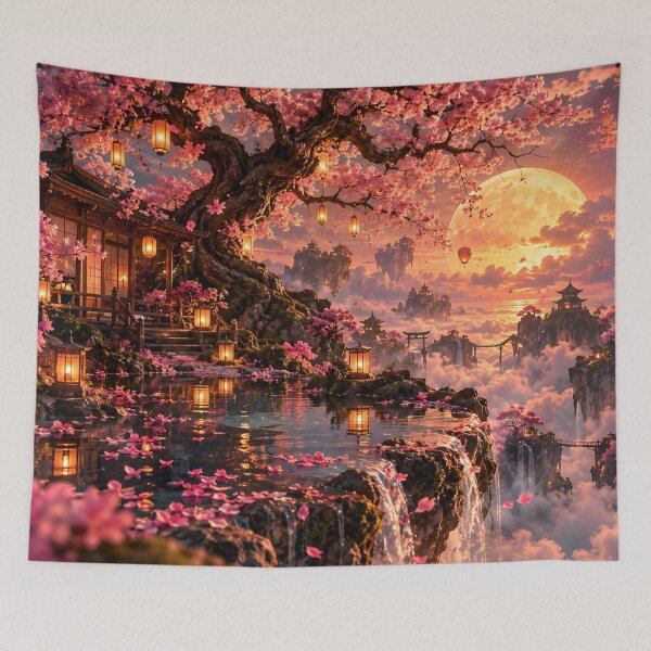 Item preview, Golden Sakura Sanctuary Above the Clouds designed and sold by BloomOfDesign.
