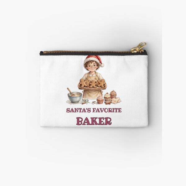Item preview, Santa's Favorite Baker - Baker in Santa Hat with Gingerbread Tray Christmas Design - Baking Lover Holiday Gift - Baker Christmas Art designed and sold by Foriart.