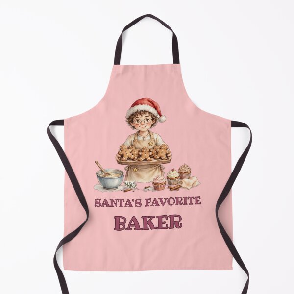 Item preview, Santa's Favorite Baker - Baker in Santa Hat with Gingerbread Tray Christmas Design - Baking Lover Holiday Gift - Baker Christmas Art designed and sold by Foriart.