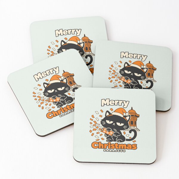 Item preview, Cat listlessly shoots Christmas confetti in Sarajevo designed and sold by Honu2025.