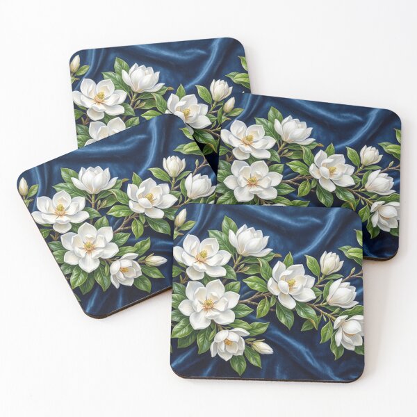 Item preview, White flowers on silk designed and sold by Sigtrix.
