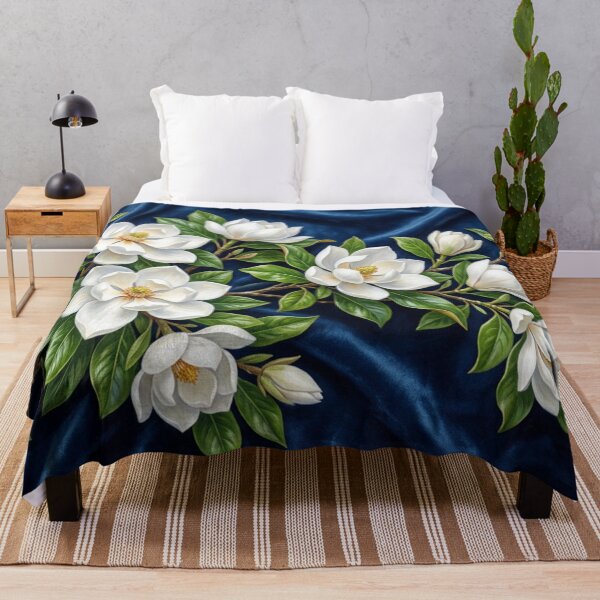 Item preview, White flowers on silk designed and sold by Sigtrix.
