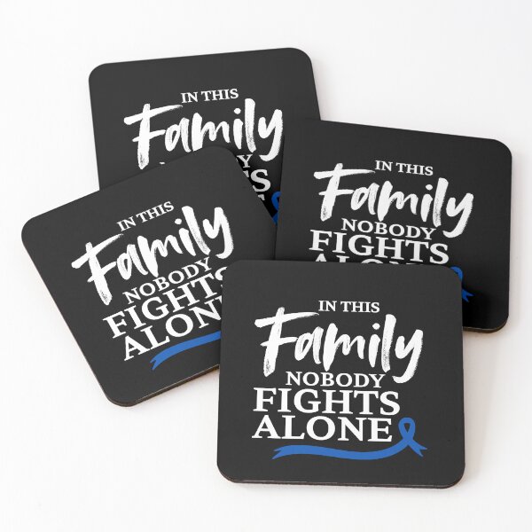 Item preview, In This Family Nobody Fights Alone Colon Cancer Awareness Family Support designed and sold by Dondonmart.