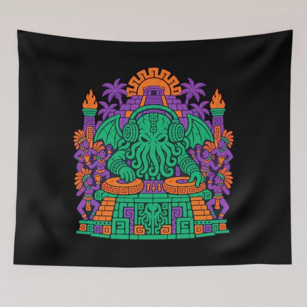 Item preview, H. P. Lovecraft: Cthulhu Temple DJ Party designed and sold by Fenay Designs.