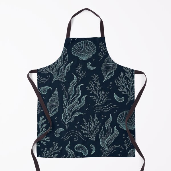 Item preview, Dark Ocean Seashells and Coral Pattern designed and sold by LakLuxe studio .