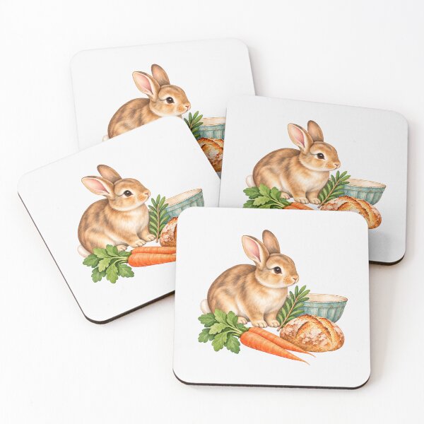 Item preview, Cute Bunny Bread Carrots Cottagecore Kitchen Rabbit Gift designed and sold by NadinArtStudio.