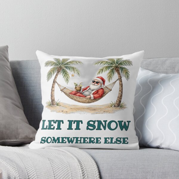 Item preview, Let It Snow Somewhere Else - Santa in Hammock Between Palm Trees Tropical Christmas on Island  designed and sold by Foriart.