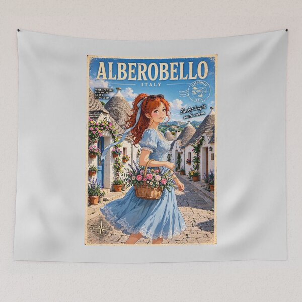 Item preview, Italy — Alberobello — Flowers Among the Trulli designed and sold by DibujandoPorfa.