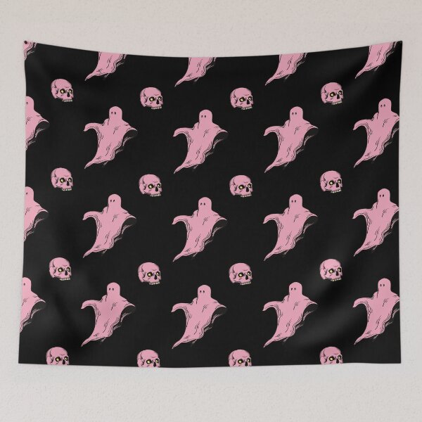 Item preview, Pink Ghost and Skull Gothic Pattern designed and sold by Dino-Lune.