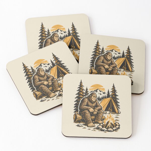 Item preview, Bigfoot Campfire Marshmallow Vintage Camping Outdoors Sasquatch designed and sold by VinsendDraconi.