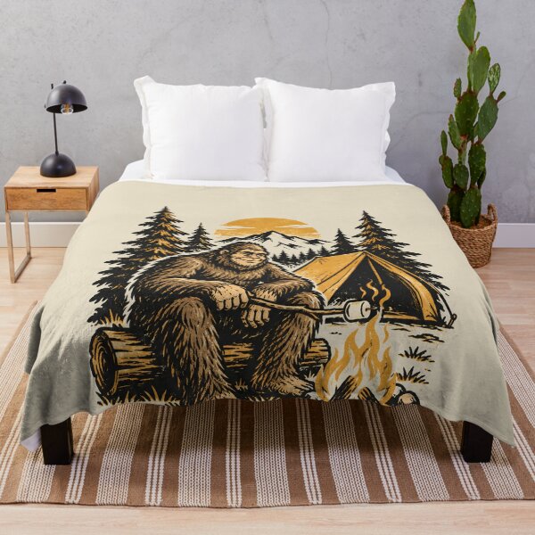 Item preview, Bigfoot Campfire Marshmallow Vintage Camping Outdoors Sasquatch designed and sold by VinsendDraconi.