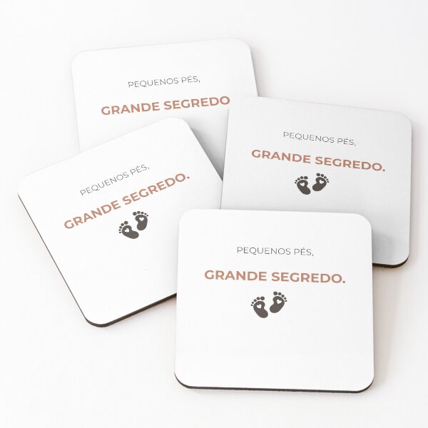 Item preview, Pequenos Pés, Grande Segredo — Cute Baby Gender Reveal Design designed and sold by AmorEmFioStudio.