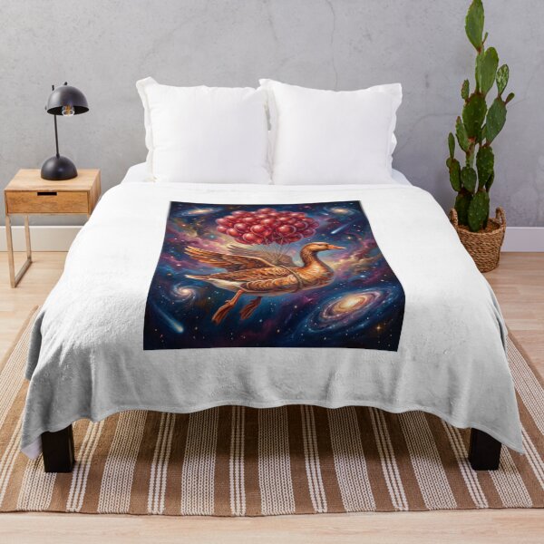 Item preview, Cosmic Goose Red Balloons Pop Surrealism Galaxy Wall Art designed and sold by Rain-Road.