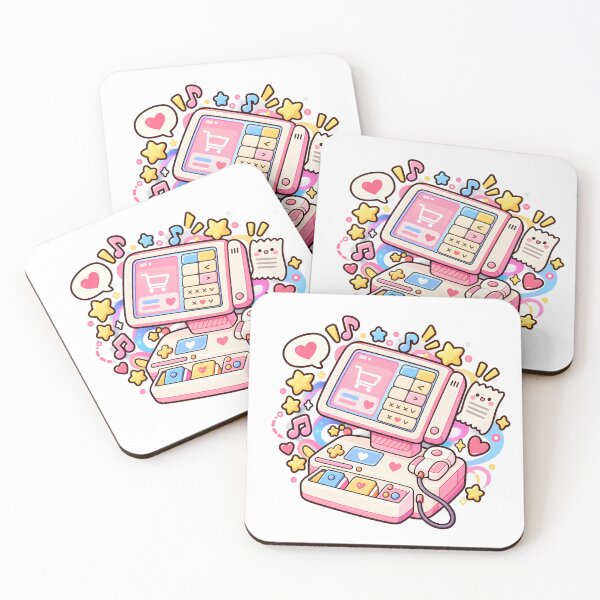 Item preview, Cute Kawaii Cash Register Cartoon | Pastel Pink Checkout Machine designed and sold by mumeaw.