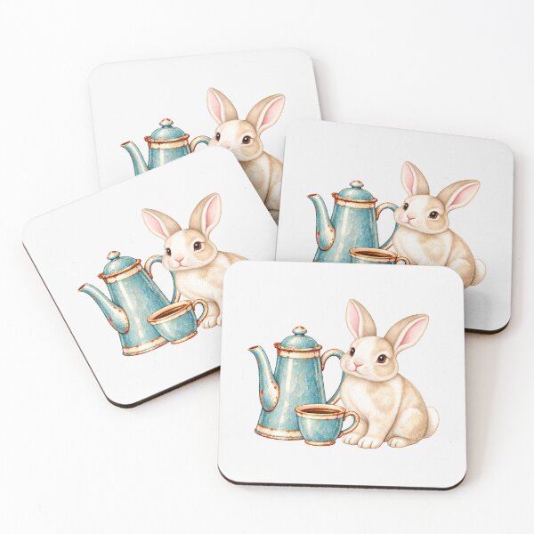 Item preview, Cute Bunny Coffee Pot Cottagecore Kitchen Rabbit Gift designed and sold by NadinArtStudio.