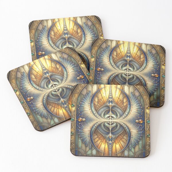 Item preview, Golden Art Nouveau Angel Wing Mandala designed and sold by Frackxion.