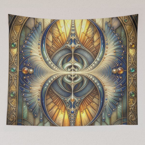 Item preview, Golden Art Nouveau Angel Wing Mandala designed and sold by Frackxion.