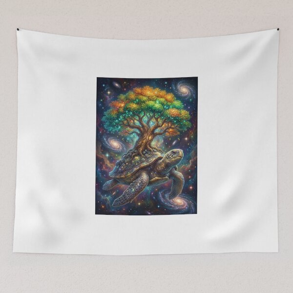 Item preview, Cosmic Tree of Life Sea Turtle Pop Surrealism Space Art designed and sold by Rain-Road.