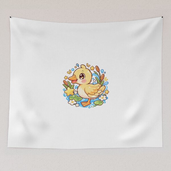 Item preview, Cute Kawaii Yellow Duckling | Adorable Baby Duck Pond Cartoon designed and sold by mumeaw.