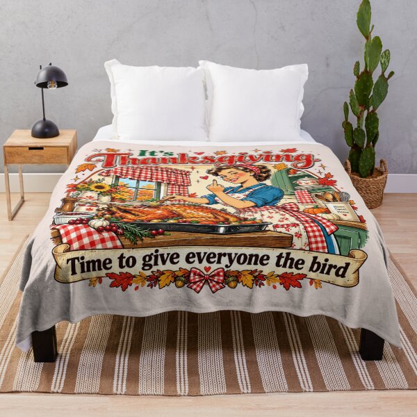 Item preview, Give Everyone the Bird Funny Thanksgiving Quote, Vintage Retro Turkey, Sarcastic Turkey Day Humor, Funny Fall Holiday Aesthetic designed and sold by Cchotlan.