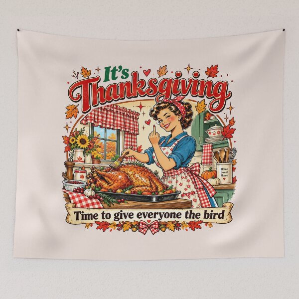 Item preview, Give Everyone the Bird Funny Thanksgiving Quote, Vintage Retro Turkey, Sarcastic Turkey Day Humor, Funny Fall Holiday Aesthetic designed and sold by Cchotlan.