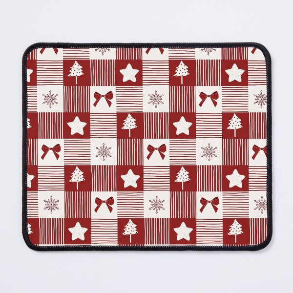 Item preview, Rustic Christmas Patchwork – Red and Cream Holiday Pattern designed and sold by Patternetics.