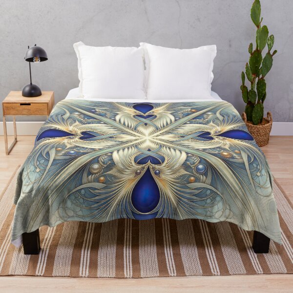 Item preview, Intricate Blue and Gold Mandala designed and sold by Frackxion.