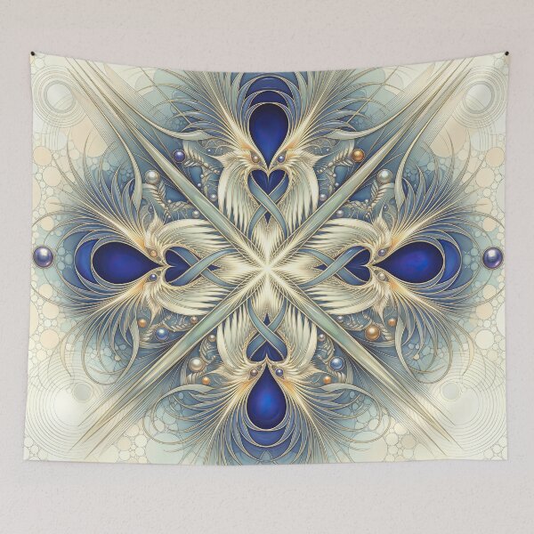Item preview, Intricate Blue and Gold Mandala designed and sold by Frackxion.